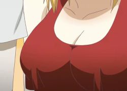 Rule 34 | 1girl, animated, animated gif, bel hydra, blood lad, breast press, breasts, cleavage, female focus, large breasts, no bra, official art, solo focus