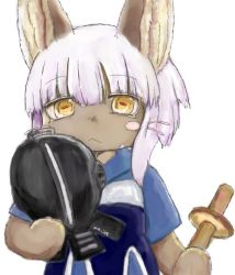 Rule 34 | 10s, artist request, brown eyes, rabbit, furry, made in abyss, nanachi (made in abyss), white hair