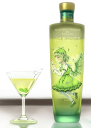 Rule 34 | 1girl, :o, air bubble, alcohol, alternate color, ankle ribbon, armband, bird wings, blouse, blurry, blurry background, bottle, brand name imitation, bubble, character name, cocktail glass, commentary request, cup, dress, drinking glass, feathered wings, feathers, french commentary, from side, green dress, green footwear, green hair, green hat, green theme, grey background, hat, highres, in bottle, in container, juliet sleeves, leg ribbon, long sleeves, mixed-language commentary, mystia lorelei, olive, pantyhose, pinafore dress, profile, puffy sleeves, ribbon, shirt, short hair, sleeveless, sleeveless dress, solo, submerged, tomo takino, touhou, underwater, white background, white pantyhose, white shirt, wine, wine bottle, wings