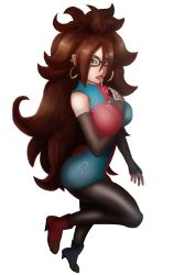 Rule 34 | 1girl, android 21, breasts, cum, cum on body, dragon ball, dragon ball fighterz, dragonball z, glasses, large breasts, leggings, long hair, md5 mismatch, pantyhose, plushycherry, self-upload, thick thighs, thighs, tongue, tongue out, video game