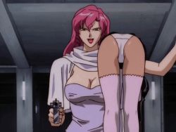 Rule 34 | 1990s (style), 2girls, agent aika, aika (series), animated, animated gif, ass, black delmo, black delmo leader, breasts, carrying, carrying over shoulder, cleavage, delmo, dress, female focus, gun, large breasts, latex, latex dress, legs, miniskirt, multiple girls, neena hagen, panties, pantyshot, pink hair, purple hair, retro artstyle, sexually suggestive, short dress, short hair, skin tight, skirt, spanking, thighhighs, third-party edit, unconscious, underwear, uniform, upskirt, weapon, white panties