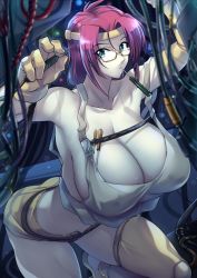 Rule 34 | 1girl, breasts, glasses, haganef, highres, huge breasts, lily leanbell, red hair, solo