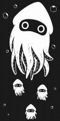 Rule 34 | blooper (mario), highres, mario (series), monochrome, nintendo, no humans, simple background, squid, super mario bros. 1, tentacles