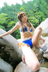 Rule 34 | bikini, cosplay photo, forest, highres, igarashi nao (model), kasumi (doa), nature, photo (medium), river, rocks, swimsuit