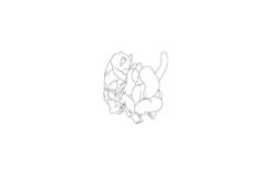 Rule 34 | animal ears, animated, animated gif, cat ears, cat tail, dog, fellatio, furry, long hair, lowres, monochrome, okiyo, oral, penis, simple background, sketch, tail