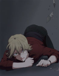 Rule 34 | 10s, 1boy, aged down, ane (artist), barnaby brooks jr., blonde hair, burnt, crawling, glasses, green eyes, male focus, paper, solo, tiger &amp; bunny, watch, wristwatch