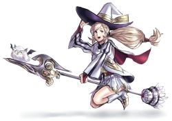 Rule 34 | 1girl, alternate costume, bad id, bad pixiv id, bat wings, bird, blonde hair, boots, cape, feh (fire emblem heroes), fire emblem, fire emblem heroes, halloween costume, hat, low ponytail, nintendo, open mouth, owl, polearm, sharena (fire emblem), simple background, spear, teeth, weapon, white background, wings, witch hat