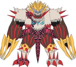 Rule 34 | blue eyes, claws, digimon, digimon (creature), rasenmon fury mode, rasenmon fury mode (anniversary ver.), solo, transparent background