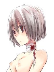 Rule 34 | 1girl, bandages, blood, breasts, female focus, itou nanami, nipples, original, small breasts, solo, topless frame, upper body
