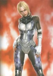 Rule 34 | 1girl, 3d, bodysuit, camouflage, death by degrees, fingerless gloves, gloves, highres, namco, nina williams, official art, shiny clothes, skin tight, solo, tekken, tekken 2, tekken 3, tekken 4, tekken 5 (dark resurrection), tekken tag tournament, tight clothes, zipper