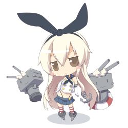 Rule 34 | 10s, 1girl, animated, animated gif, blonde hair, blush stickers, chibi, gloves, jitome, kantai collection, lifebuoy, long hair, lowres, personification, rensouhou-chan, shimakaze (kancolle), solo, striped clothes, striped thighhighs, swim ring, thighhighs, white gloves, yuzuki kei