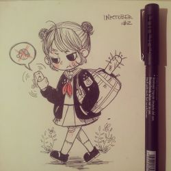 Rule 34 | 1girl, :t, bag, bandaid, bandaid on face, bandaid on forehead, bandaid on leg, belt, choker, closed mouth, commentary, crisalys, double bun, english commentary, full body, hair bun, hand in pocket, holding, holding phone, inktober, looking at phone, marker (medium), neckerchief, open clothes, open shirt, original, paper (medium), pen, pen (medium), phone, photo (medium), pleated skirt, rabbit symbol, red neckerchief, shoes, short hair, skirt, socks, solo, spiked choker, spikes, spot color, traditional media, walking