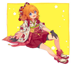 Rule 34 | blue eyes, japanese clothes, kimono, muimi (princess connect!), orange hair, princess connect!, prkn yb, smile, tagme