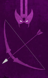 Rule 34 | arrow (projectile), bow (weapon), emblem, hawkeye (marvel), marvel, mask, minimalist, no humans, purple theme, simplistic, solo, weapon