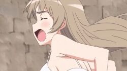 Rule 34 | 1girl, animated, animated gif, ass, bra, breasts, brown hair, bug, butt crack, large breasts, lynette bishop, panties, removing panties, screencap, strike witches, underwear, white bra, white panties, world witches series
