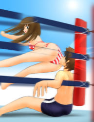 Rule 34 | #13, arena, ass, ayano (#13), bikini, face in ass, femdom, hip attack, humiliation, swimsuit, wrestling, wrestling ring