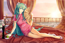 Rule 34 | china dress, chinese clothes, dress, hand fan, flower, hatsune miku, high heels, tagme, vocaloid