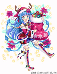 Rule 34 | + +, :d, antlers, bell, blue hair, blunt bangs, blush, boots, brown eyes, christmas stocking, company name, flower, gift, gothic wa mahou otome, hat, horns, long hair, md5 mismatch, official art, open mouth, red hat, resolution mismatch, simple background, smile, solo, source larger, tentacle hair, thigh boots, thighhighs, tokinon, very long hair, white background