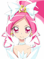 Rule 34 | 10s, 1girl, bow, choker, cure blossom, cure blossom (super silhouette), hanasaki tsubomi, heartcatch precure!, magical girl, owarine miku, pink eyes, pink hair, precure, solo, white bow, white choker