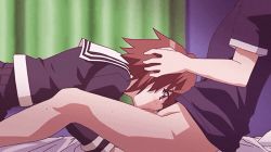 Rule 34 | 10s, 1boy, 1girl, animated, animated gif, censored, chinatsu (swing out sisters), fellatio, hand on head, hetero, lowres, oral, penis, swing out sisters, uniform