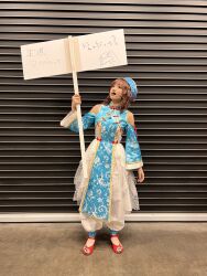 Rule 34 | 1girl, china dress, chinese clothes, costume, dress, indoors, looking up, photo (medium), saito shuka, standing, voice actor