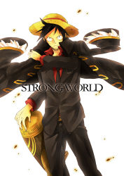 Rule 34 | 1boy, formal, hat, highres, jacket, male focus, monkey d. luffy, one piece, one piece: strong world, solo, straw hat