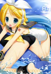 Rule 34 | ankle cuffs, anklet, blonde hair, fujima takuya, headphones, highres, jewelry, kagamine rin, smile, tagme, vocaloid