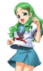 Rule 34 | 00s, blue eyes, green hair, kimidori emiri, long hair, school uniform, serafuku, solo, suzumiya haruhi no yuuutsu, t-hiko