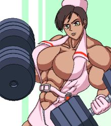 Rule 34 | abs, anesthesia, anesthesia (rumble roses), breasts, dumbbell, extreme muscles, lowres, muscular, ren (tainca2000), rumble roses, weights