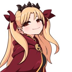 Rule 34 | blonde hair, elflorri, ereshkigal (fate), fate/grand order, fate (series), parted bangs, simple background, tagme, two side up, white background