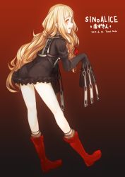 Rule 34 | 1girl, absurdres, blonde hair, breasts, gluteal fold, highres, long hair, long sleeves, looking at viewer, open mouth, red riding hood (sinoalice), sinoalice, skirt, smile, star-shaped pupils, star (symbol), symbol-shaped pupils