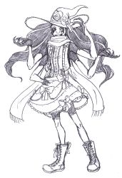 Rule 34 | 1girl, alien, alternate costume, bare shoulders, battleborn, boots, bow, detached sleeves, dress, extra arms, lolita fashion, orendi (battleborn), ribbon, scarf, solo, thighhighs, twintails, witch hat