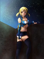 Rule 34 | 1girl, ass, blonde hair, breasts, fairy tail, highres, large breasts, lucy heartfilia, night, solo, tranquilizer (bestcenter)