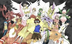 Rule 34 | 3girls, 5boys, angewomon, atlurkabuterimon, atlurkabuterimon (red), digimon, digimon adventure, garudamon, glasses, holyangemon, ishida yamato, izumi koshiro, kido jo, lilimon, metalgreymon, multiple boys, multiple girls, tachikawa mimi, takaishi takeru, takenouchi sora, weregarurumon, yagami hikari, yagami taichi, zudomon