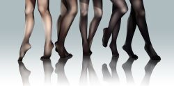 Rule 34 | 5girls, absurdres, black pantyhose, brown pantyhose, commentary, commentary request, english commentary, feet, fine fabric emphasis, gradient background, grey background, heel up, highres, legs, lower body, mixed-language commentary, multiple girls, no shoes, original, pantyhose, pupi (rain prophet), reflective floor, shadow, standing, standing on one leg, thighs, tiptoes, toes