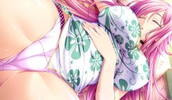 Rule 34 | 1girl, atelier kaguya, bed, breasts, cameltoe, china dress, chinese clothes, choco chip, dress, esumi mei, closed eyes, game cg, huge breasts, legs, long hair, lying, namaiki ~kissuisou e youkoso!~, panties, pillow, pink hair, sleeping, solo, spread legs, sweatdrop, thighs, underwear