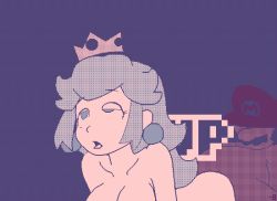 Rule 34 | 1boy, 1girl, 1up, ahegao, animated, animated gif, ass, bouncing breasts, breasts, crown, doggystyle, earrings, facial hair, fucked silly, gameplay mechanics, hat, hetero, jewelry, long hair, mario, mario (series), minuspal, mustache, nintendo, nude, open mouth, orgasm, princess, princess peach, rolling eyes, sex, sex from behind, super mario bros. 1, text focus, tongue, tongue out