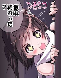 Rule 34 | + +, 1girl, :d, black gloves, brown eyes, brown hair, commentary, fingerless gloves, gloves, kantai collection, open mouth, scarf, sendai (kancolle), sendai kai ni (kancolle), short hair, smile, solo, speech bubble, tooi aoiro, translation request, two side up, white scarf