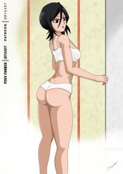 1girl ass bikini bleach bryaxrt highres kuchiki_rukia short_hair swimsuit