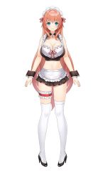 Rule 34 | 1girl, absurdres, apron, bare arms, bare shoulders, black footwear, black shirt, black skirt, blue eyes, breasts, bridal garter, cleavage, collarbone, crop top, frilled shirt, frills, full body, high heels, highres, indie virtual youtuber, large breasts, long hair, looking at viewer, lunacle, maid, maid apron, maid headdress, midriff, miniskirt, navel, official art, orange hair, pleated skirt, revealing clothes, shirt, simple background, skirt, sleeveless, sleeveless shirt, smile, solo, standing, stomach, thighhighs, thighs, very long hair, virtual youtuber, waist apron, white background, white thighhighs, wrist cuffs, yurina (vtuber), zettai ryouiki