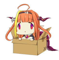 Rule 34 | 1girl, ahoge, blonde hair, blunt bangs, bow, box, braid, breasts, cardboard box, cleavage, cleavage cutout, clothing cutout, diagonal-striped bow, dragon girl, dragon horns, dragon tail, face of the people who sank all their money into the fx (meme), hairband, highres, hololive, horn bow, horn ornament, horns, kiryu coco, kiryu coco (1st costume), large breasts, meme, multicolored hair, orange hair, pointy ears, purple eyes, side braid, solo, streaked hair, tail, tsukishiro aishi, two-tone hair, virtual youtuber
