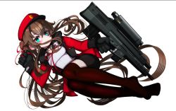 Rule 34 | 1girl, airburst grenade launcher, alliant techsystems, assault rifle, breasts, brown hair, bullpup, carbine, coat, collar, commission, computerized scope, contraves brashear systems, female focus, gloves, green eyes, grenade launcher, gun, hat, hazard symbol, heckler &amp; koch, holding, holding gun, holding weapon, huge weapon, l-3 communications corporation, l3 technologies, long gun, military program, modular weapon system, multi-weapon, multiple-barrel firearm, night-vision device, objective individual combat weapon (military program), objective infantry combat weapon (military program), open clothes, open coat, original, pantyhose, precision-guided firearm, prototype design, ribbon, rifle, scope, selectable assault battle rifle (military program), semi-automatic firearm, semi-automatic grenade launcher, short-barreled rifle, sight (weapon), signature, skeb commission, skeb sample, smart scope, solo, telescopic sight, thermal weapon sight, transforming weapon, under-barrel configuration, underbarrel assault rifle, underbarrel rifle, weapon, white background, xm104 (smart scope), xm29 oicw, yuki iwasawa