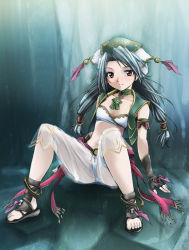 Rule 34 | 1girl, anklet, artist request, black hair, feet, gloves, hat, jewelry, kaiga, sandals, solo, soul calibur, soulcalibur, soulcalibur iv, talim, toes