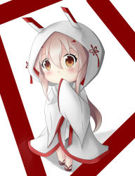Rule 34 | 1girl, absurdres, ayanami (azur lane), azur lane, blush, brown eyes, brown footwear, chibi, commentary request, covered mouth, covering own mouth, full body, hair between eyes, hair ornament, hairclip, hand to own mouth, head tilt, headgear, highres, japanese clothes, kimono, light brown hair, long sleeves, looking away, nagato-chan, sleeves past fingers, sleeves past wrists, solo, standing, tassel, uchikake, white kimono