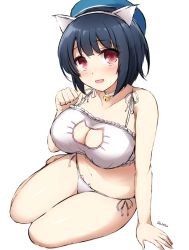 Rule 34 | 10s, 1girl, alternate costume, animal ear legwear, animal ears, arm support, bare shoulders, barefoot, bell, neck bell, black hair, blush, breasts, cat ear legwear, cat cutout, cat ear panties, cat ears, cat lingerie, choker, cleavage, cleavage cutout, clothing cutout, curvy, don (29219), jingle bell, kantai collection, large breasts, looking at viewer, meme attire, midriff, navel, open mouth, panties, red eyes, short hair, side-tie panties, sitting, smile, solo, stomach, takao (kancolle), underwear, wide hips, yokozuwari