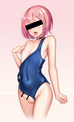Rule 34 | 1boy, absurdres, blue suit, censored, fish hair ornament, formal, hair ornament, hand on own chest, hand up, head tilt, heterochromia, highres, male focus, medium hair, miharu (971794372), navel, nipples, open mouth, original, penis, pink background, pink eyes, pink hair, school uniform, simple background, standing, suit, swimsuit, tongue, tongue out, trap, yellow eyes