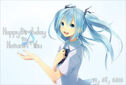 Rule 34 | 1girl, aqua eyes, aqua hair, bad id, bad pixiv id, bow, bowtie, character name, happy birthday, hatsune miku, highres, long hair, looking at viewer, musical note, open mouth, smile, solo, twintails, very long hair, vocaloid, yumegi (bitter orange215)