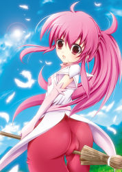 Rule 34 | arche klein, ass, broom, open mouth, pink eyes, pink hair, ponytail, tales of (series), tales of phantasia, witch