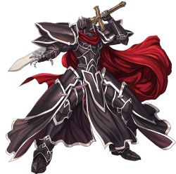 Rule 34 | 1boy, armor, black knight (fire emblem), cape, commentary, fire emblem, fire emblem: path of radiance, fire emblem heroes, full armor, full body, gauntlets, helmet, holding, holding sword, holding weapon, male focus, nintendo, official art, red cape, shoulder armor, solo, pauldrons, sword, transparent background, weapon