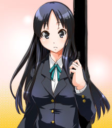 Rule 34 | 1girl, akiyama mio, black eyes, black hair, guitar case, instrument case, k-on!, long hair, school uniform, shinama